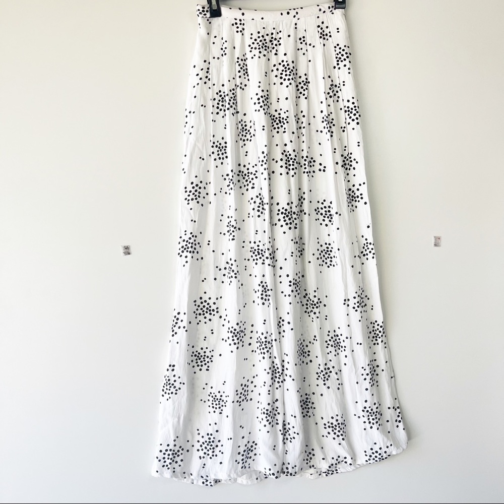 C/MEO Collective different light confetti spotted wide leg high rise crepe pants
